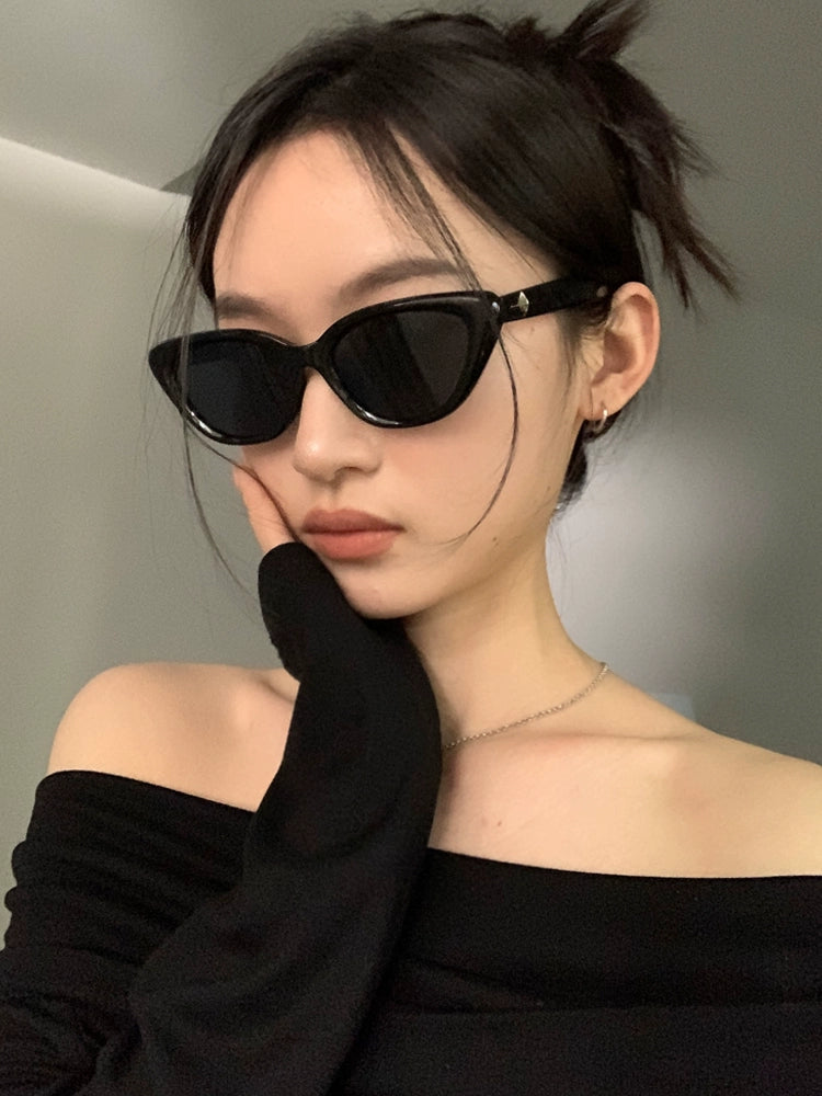 Cat Eye Women's Face Slimming Fancy Korean Sunglasses