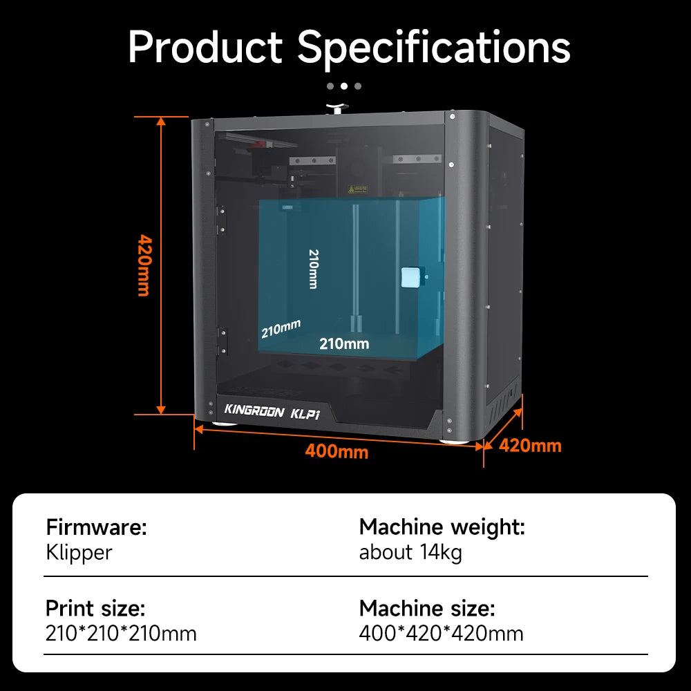 KINGROON KLP1 Fastest FDM 3D Printer Max 500mm/s Printing Speed CoreXY 3.5" Touch Screen Dual Gear Extruder 3dprinter