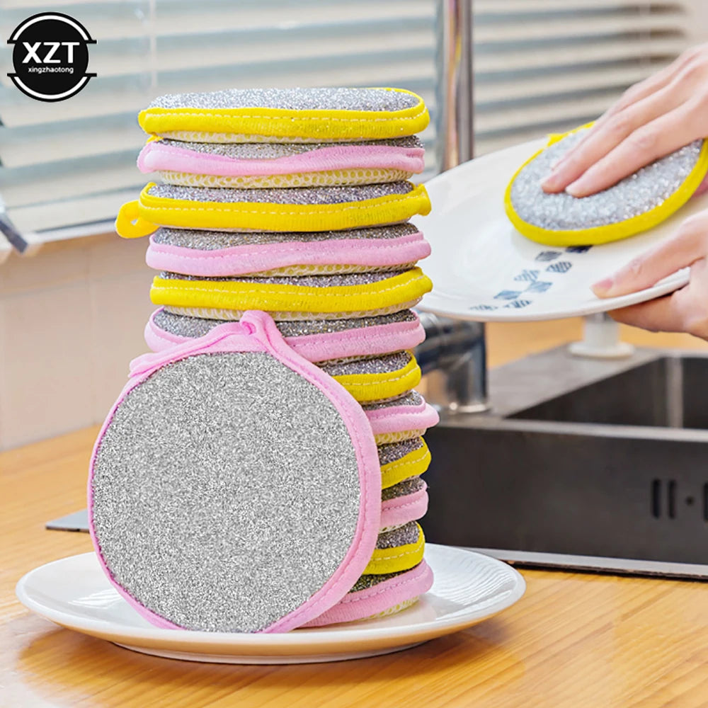 5Pcs Double Side Dishwashing Sponge Dish Washing Brush Pan Pot Dish Wash Sponges Brush Household Kitchen Cleaning Tools