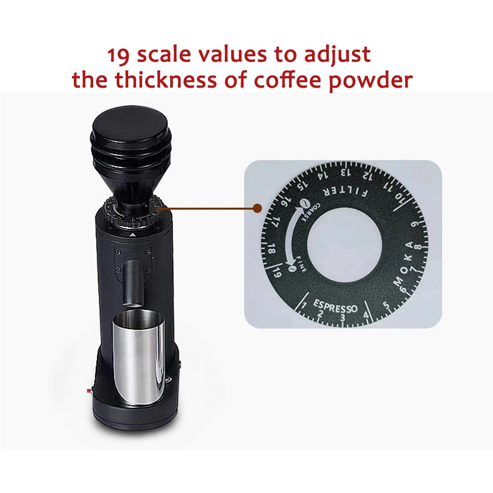 ITOP itop40 Titanium Burr Electric Coffee Grinder with Blow Hopper Cylindrical Aluminum Alloy Fuselage 40MM Conical Burr ITOP 40