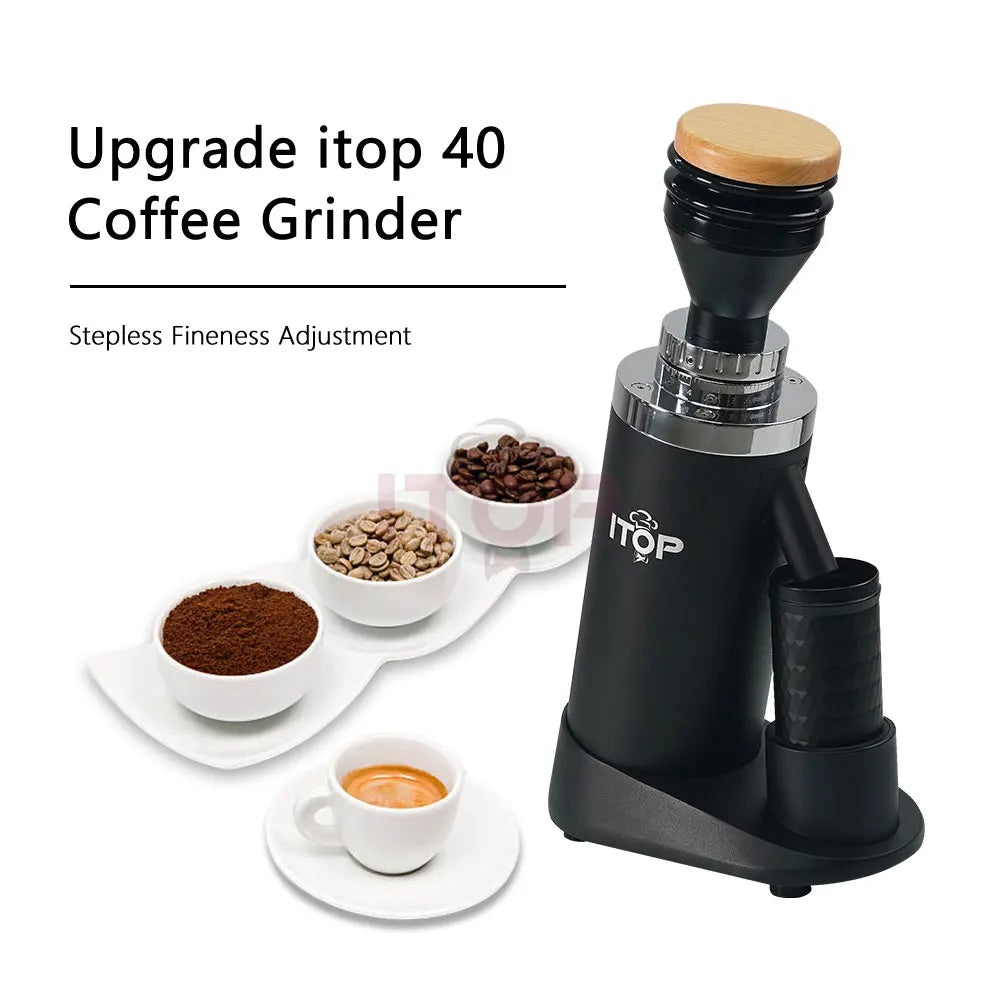 ITOP Coffee Grinder Machine Coffee Maker 64MM Flat Titanium Burrs Powder Grinding Machine Stepless Finess Espresso Coffee ITOP40